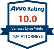 Avvo Logo Badge showing a rating of 10.0 for Vanessa L. Prieto